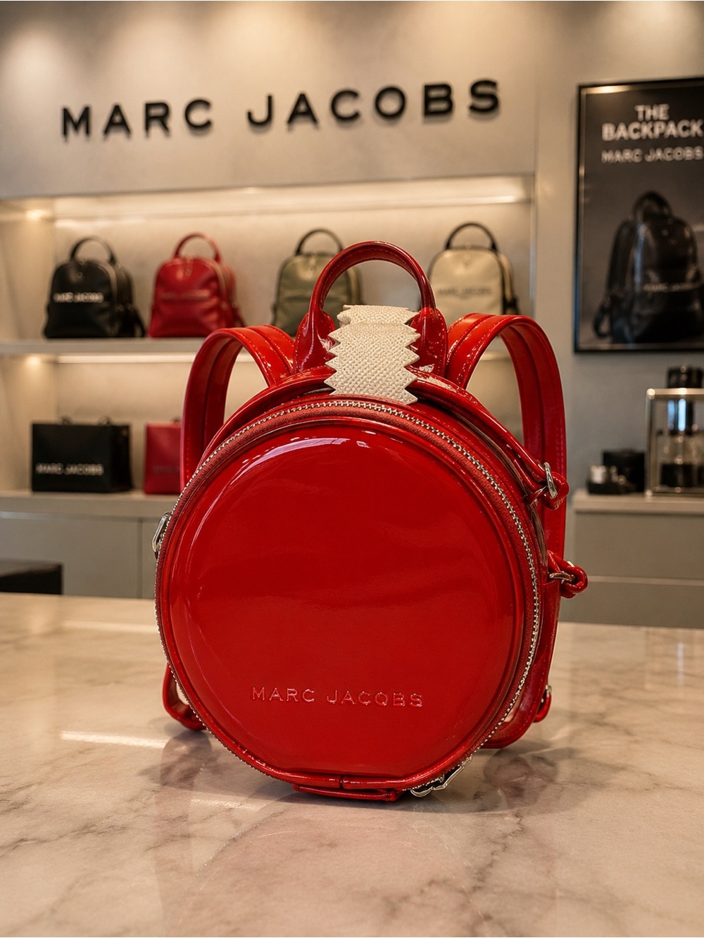 Marc Jacobs Red Round Patent Leather Crossbody